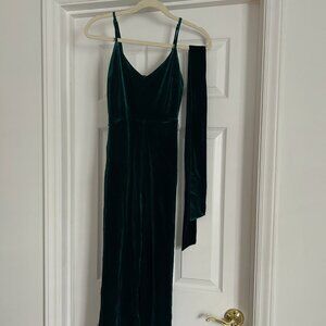 XS Emerald Green Velvet Jumpsuit